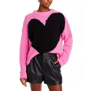 Essentiel Antwerp Wool Alpaca Intarsia Heart Chunky Oversized Sweater Size S